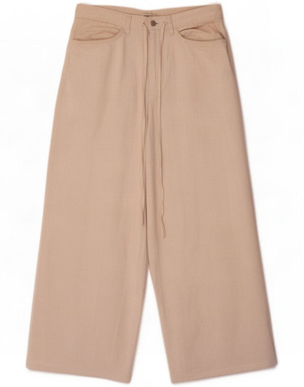 Cos Kvinders brede ben cropped bukser W36 L26 Beige bomuld