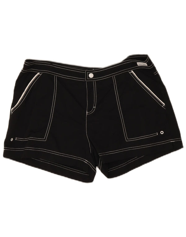 Nautica Womens Swimming Shorts UK 16 Large Black Nylon