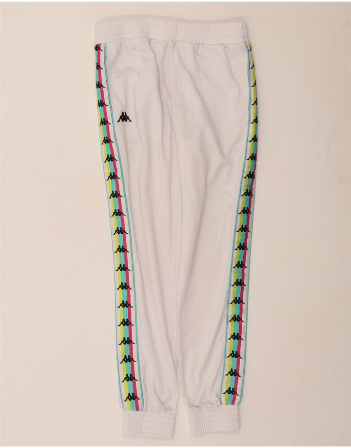 Kappa Mens Graphic Tracksuit Trousers Joggers Small  White