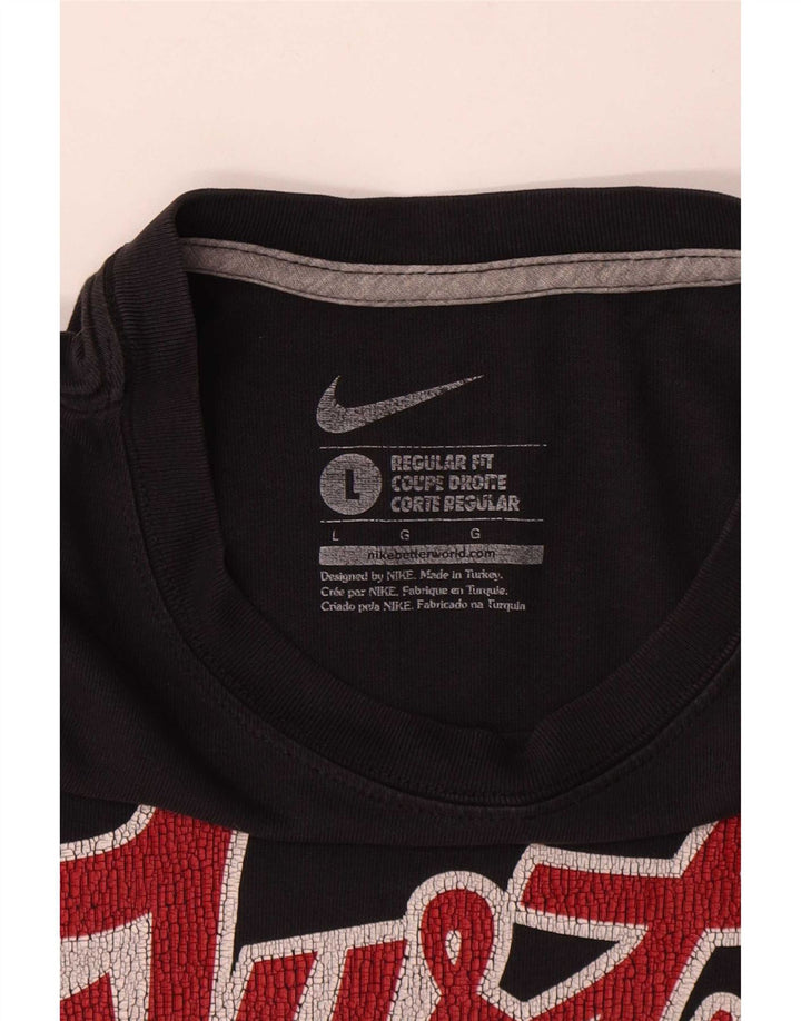 Nike Mens Regular Fit Graphic T-Shirt Top Large Black Cotton