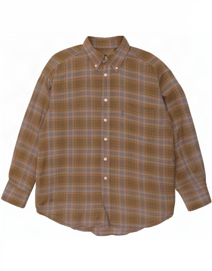 Barbour Herre Flanelskjorte Stor Khaki Ternet Bomuld