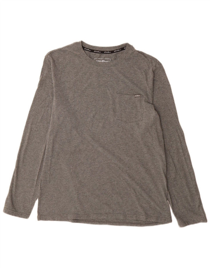 EDDIE BAUER Mens Top Long Sleeve Medium Grey Cotton