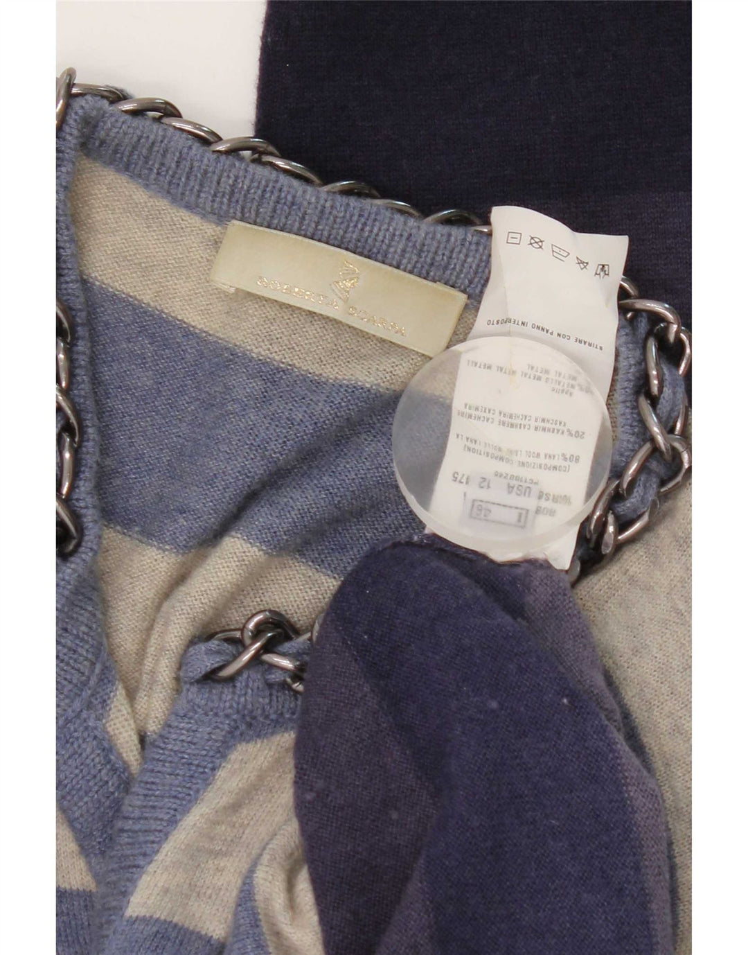Roberta Scarpa Maglia Cardigan Donna IT 46 Large Blu Navy a Righe
