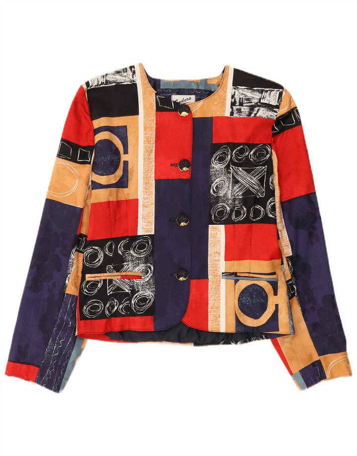 Endora Womens 4 Button Blazer Jacket UK 12 Medium Multicoloured Patchwork