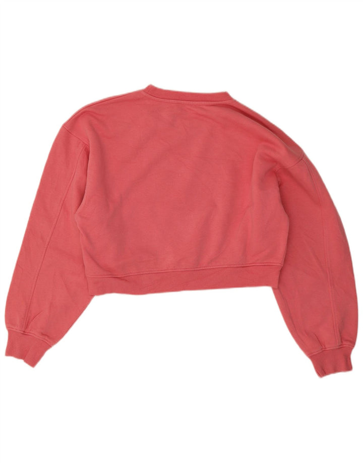 Zara Womens Crop Oversized Sweatshirt Jumper UK 10 Small Pink