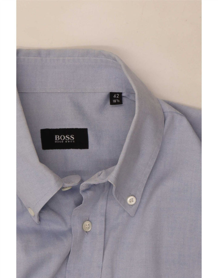 Hugo Boss Mens Shirt Size 42 16 1/2 Large Blue