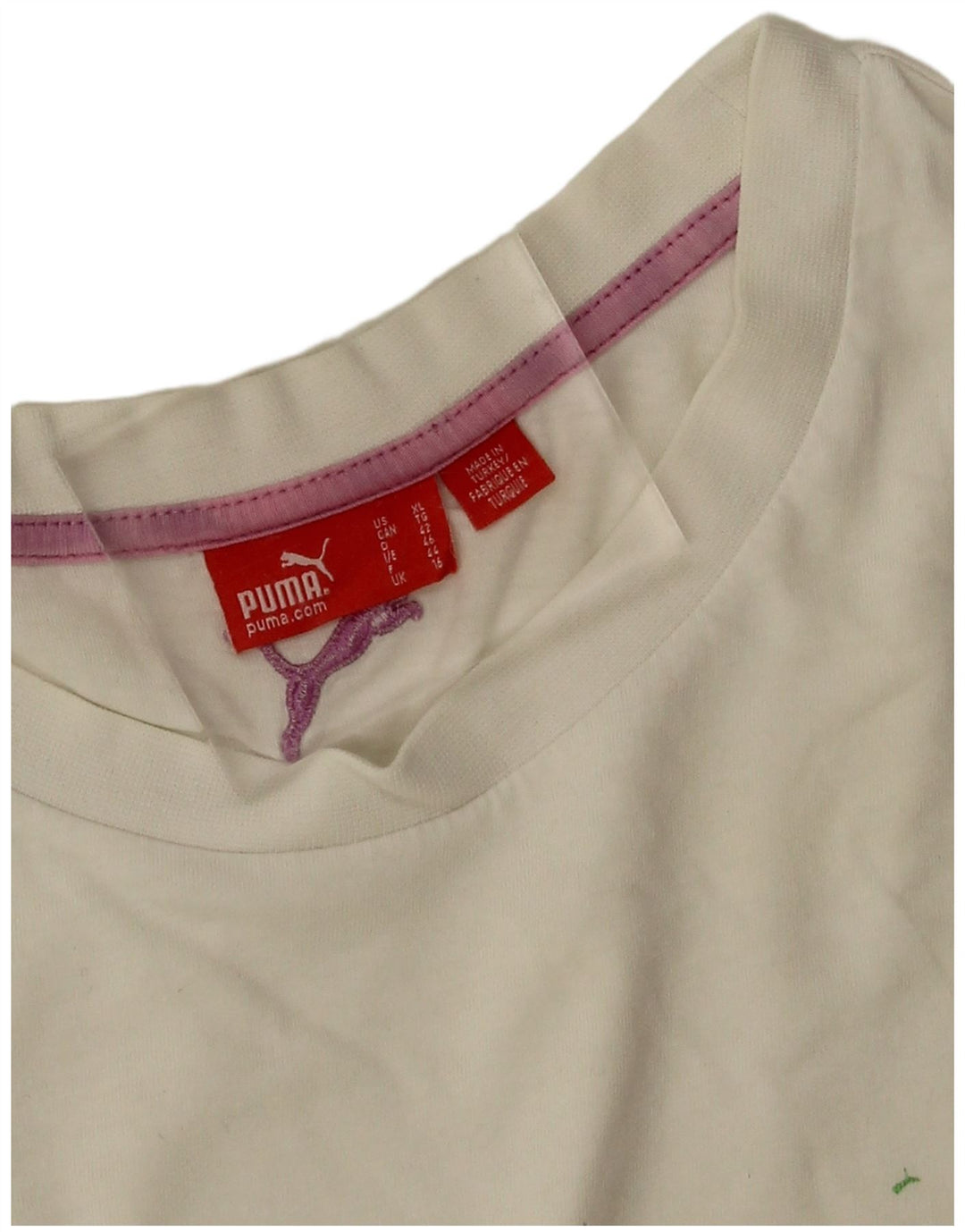 Puma Womens Graphic T-Shirt Top UK 16 Large Off White