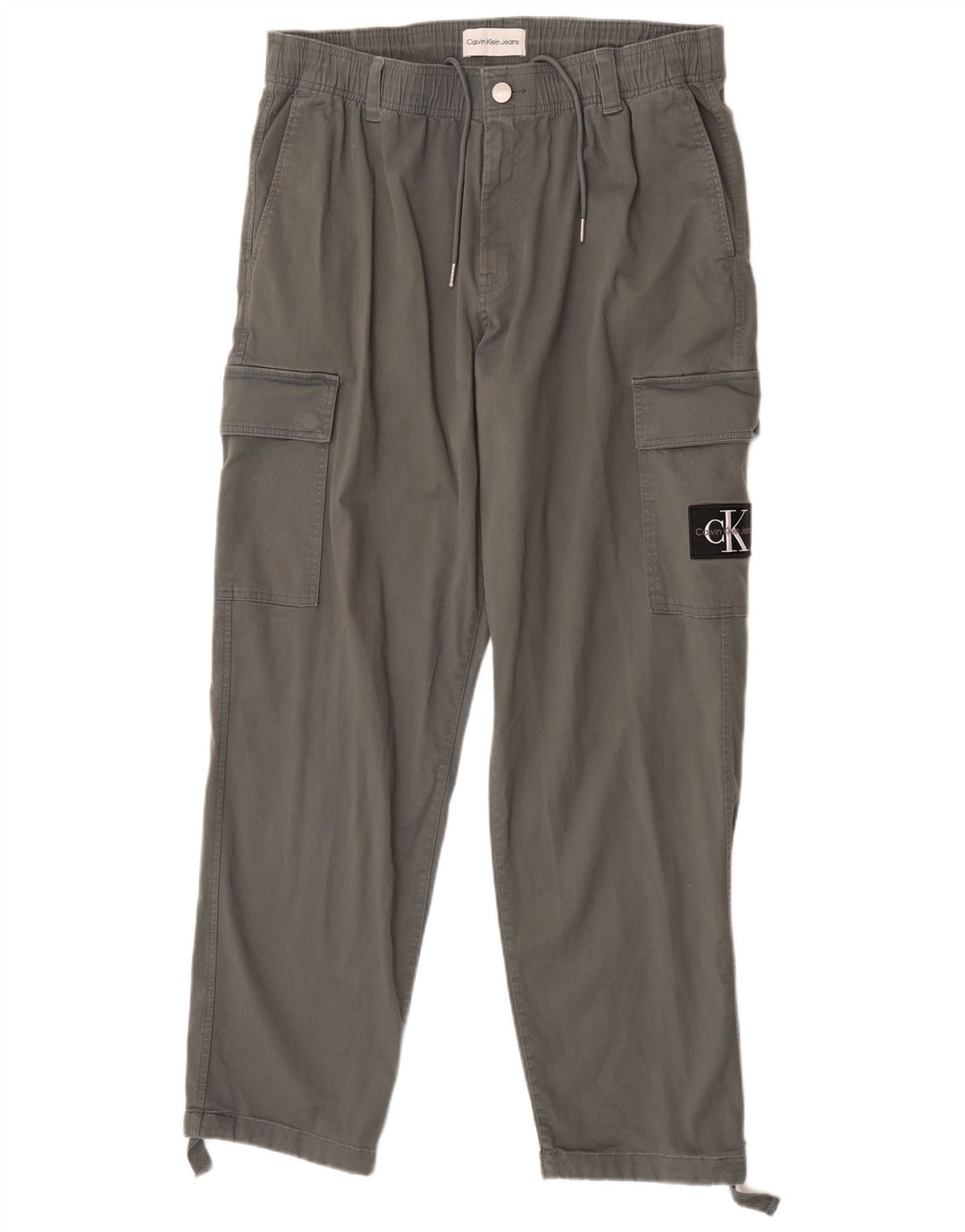 Calvin Klein Mens Pegged Cargo Trousers W34 L32 Grey Cotton