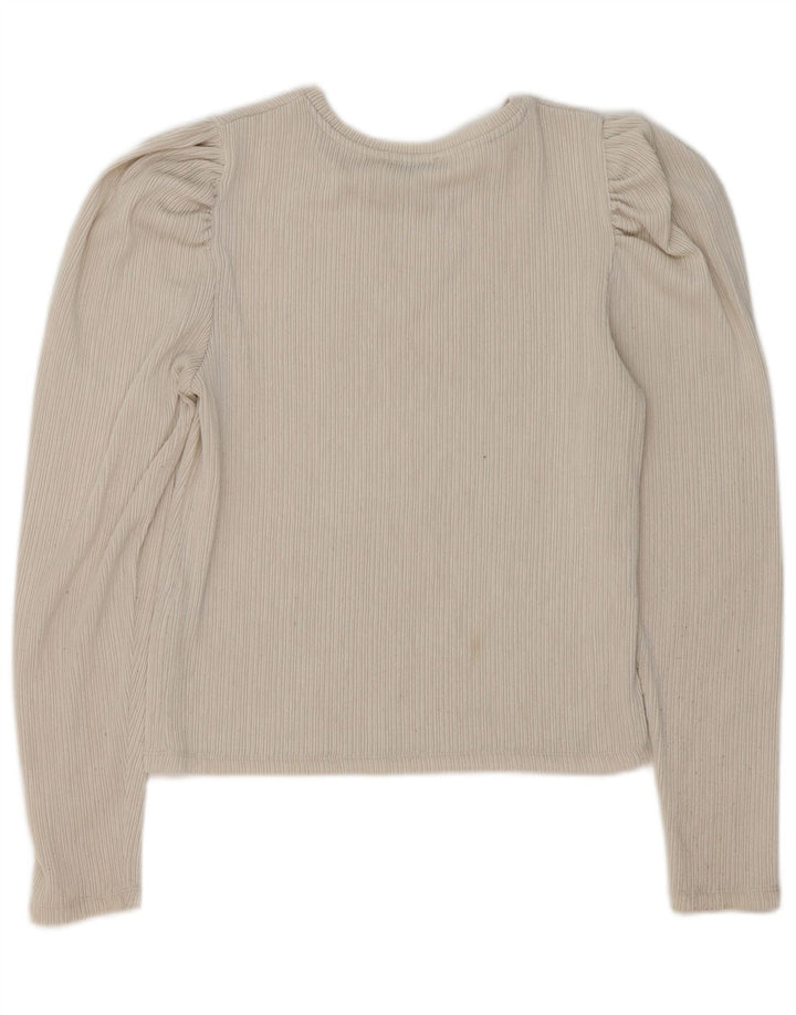 Zara Dametop Langærmet UK 12 Medium Beige Polyester