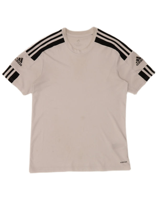 Adidas Herre Aeroready T-Shirt Top Medium White Colourblock Polyester
