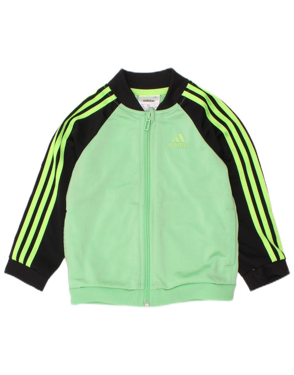 Adidas Veste de survêtement pour bébé garçon 12-18 mois Vert Colorblock
