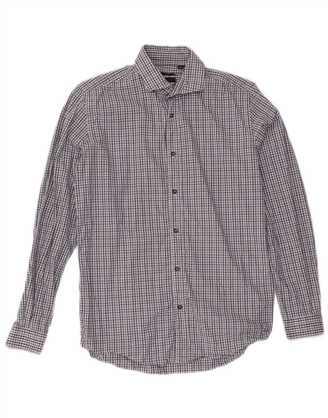 Liu Jo Slim-Fit-Hemd für Herren, Größe 39, 15 1/2, mittelgroß, marineblau kariert