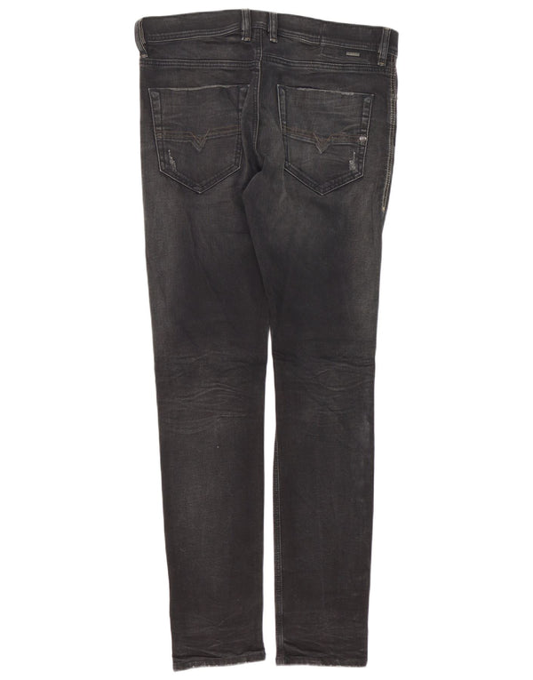 Diesel Mens Tepphar Carrot Slim Jeans W32 L32 Black Cotton