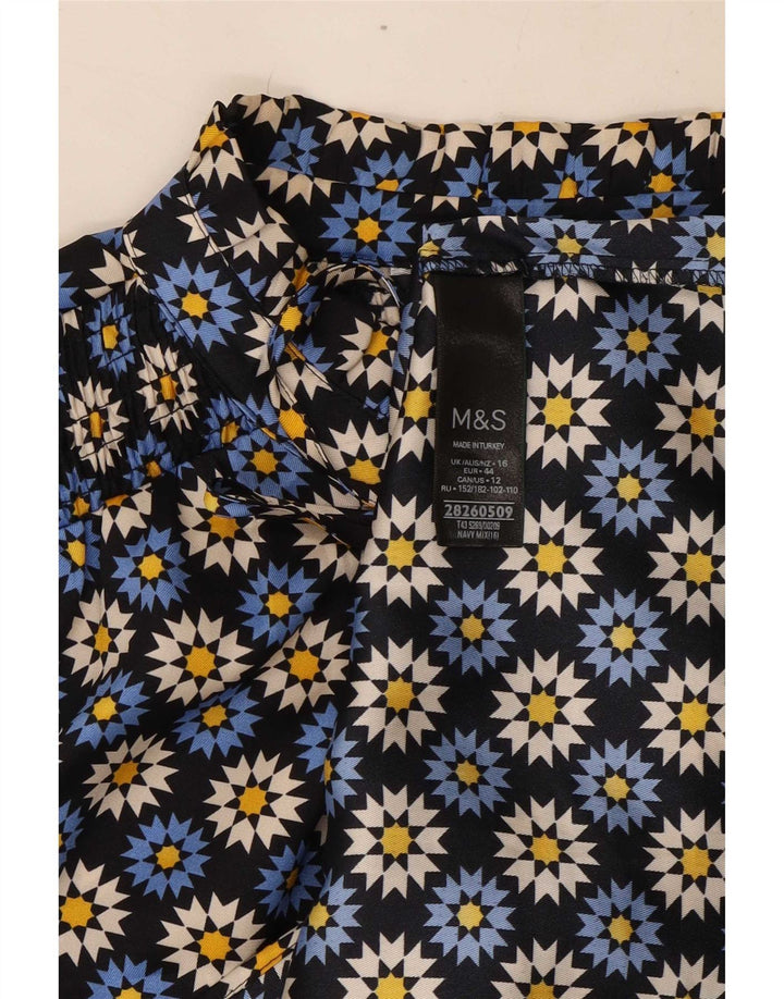 Marks & Spencer Camicetta da donna con allacciatura frontale Top UK 16 Grande blu navy floreale