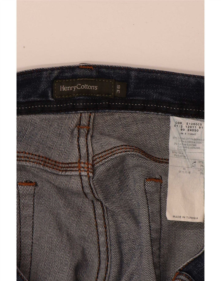 Henry Cottons Mens Straight Jeans W36 L32 Blue Cotton