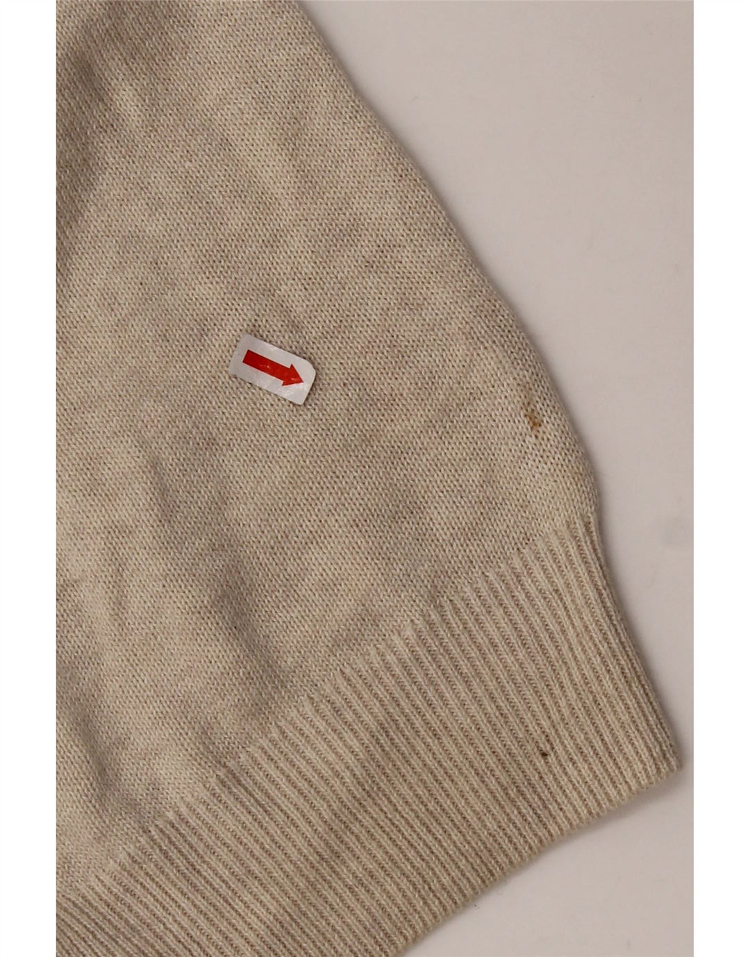 MARKS & SPENCER Mens V-Neck Jumper Sweater 4XL Beige Cotton