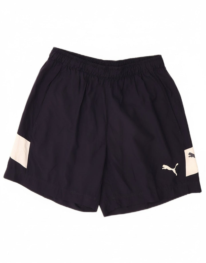 PUMA Mens Sport Shorts Large Navy Blue Colourblock Polyester