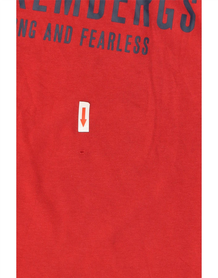 Bikkembergs Mens Graphic T-Shirt Top Large Red Cotton