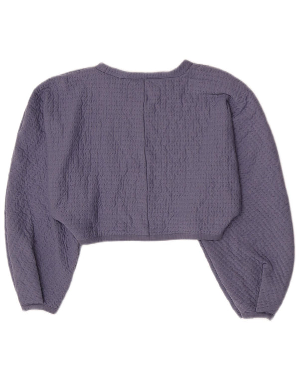 Zara Womens Crop Blouse Top UK 14 Large Purple