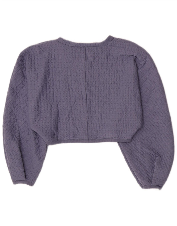Zara Womens Crop Blouse Top UK 14 Large Purple
