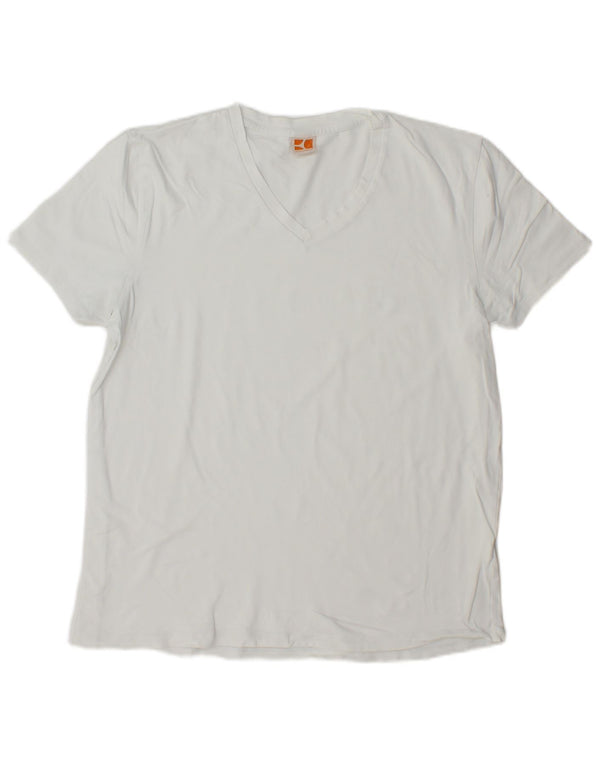 Hugo Boss Herre T-Shirt Top XL Hvid Bomuld
