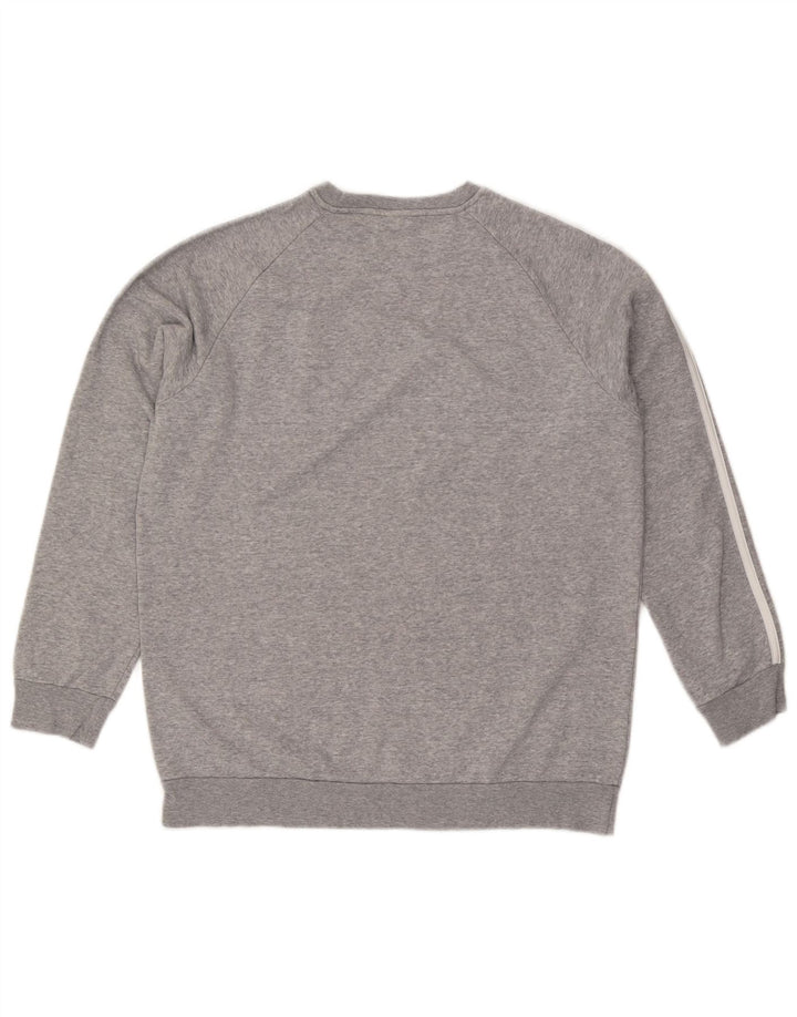ADIDAS Womens Oversized Sweatshirt Jumper UK 8/10 Small Grey Flecked