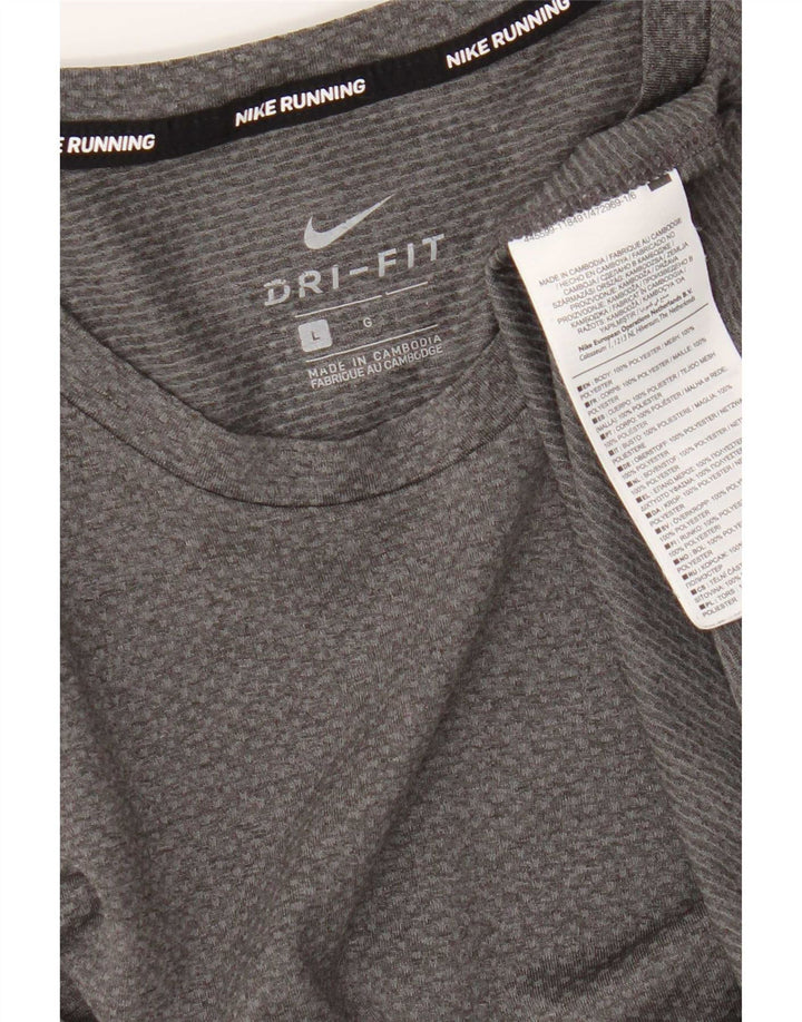 Camiseta Nike Masculina Dri Fit Top Grande Cinza Poliéster