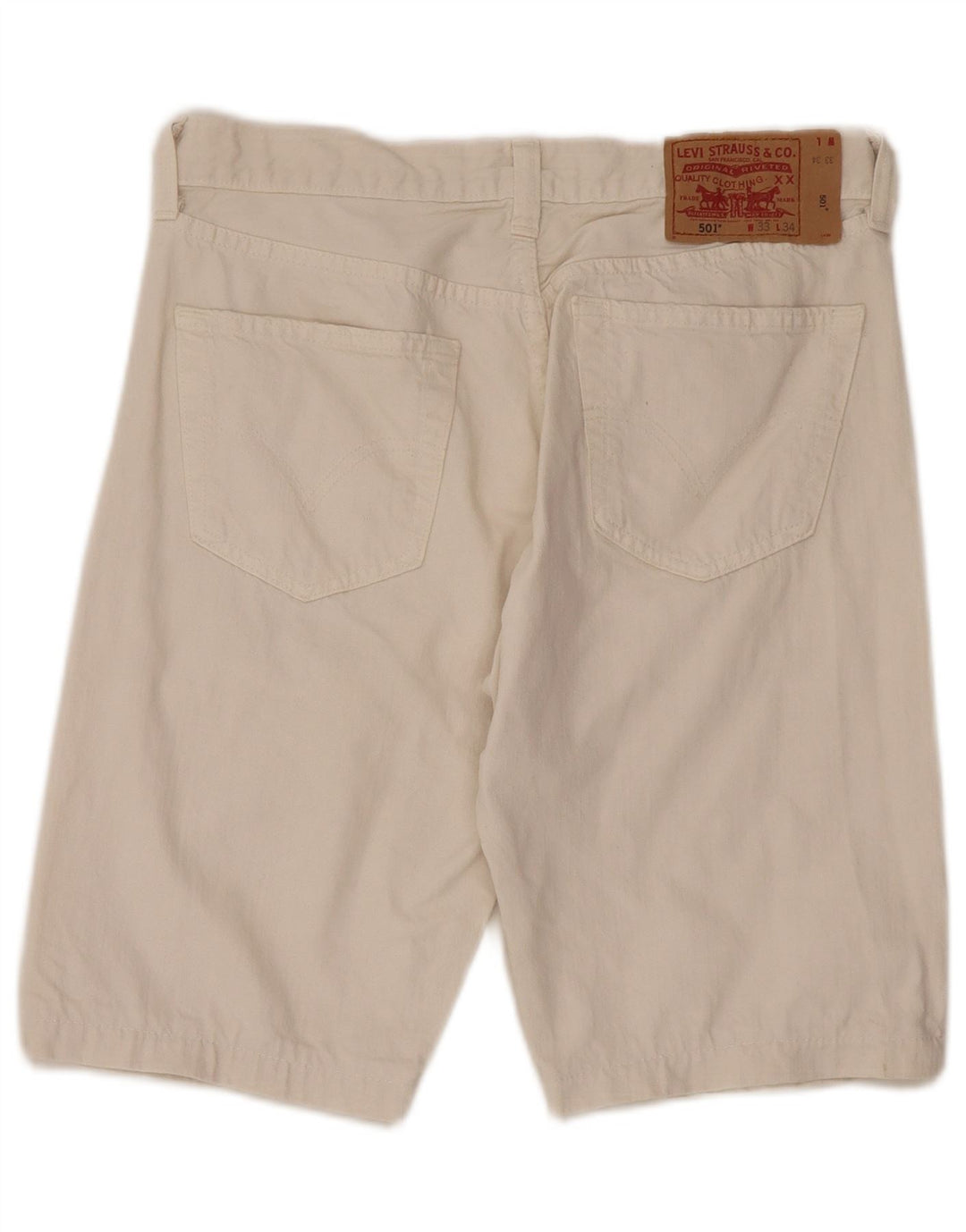 Pantaloni scurți Levi's 501 Denim W33 Bumbac alb mediu