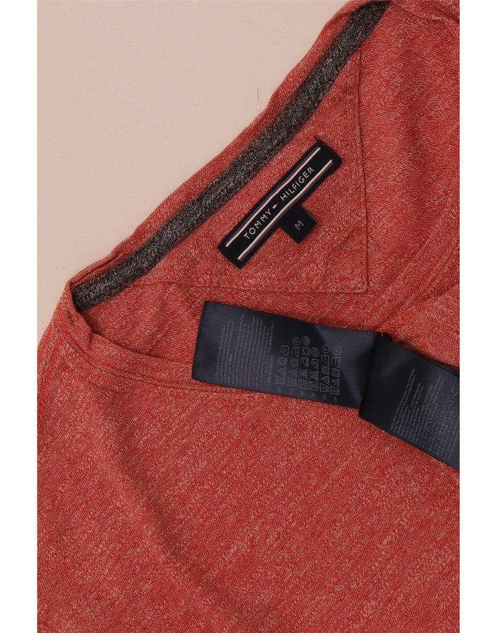 Tommy Hilfiger Herre T-Shirt Top Medium Rød Flecked Bomuld