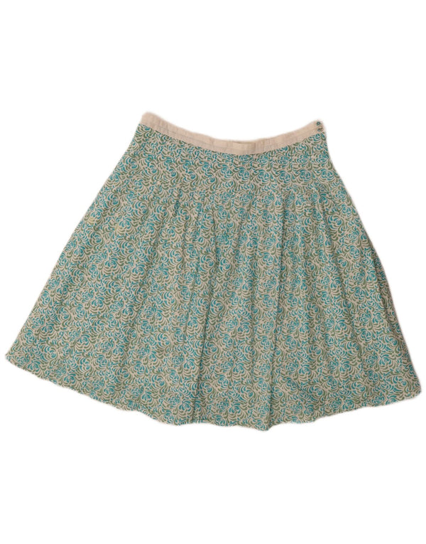 Marks & Spencer plisseret nederdel til kvinder UK 12 Medium W30 turkis blomster
