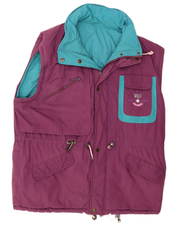 Chaleco acolchado reversible con capucha para hombre MC Kee's UK 42 XL Bloque de color morado