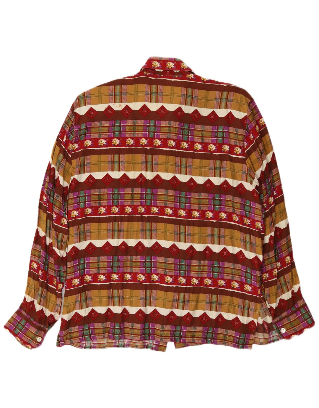 Camisa Vintage Mujer IT 46 Grande Multicolor Geométrica