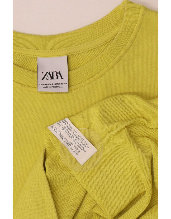 Zara Herren-Sweatshirt-Pullover, klein, grüne Baumwolle