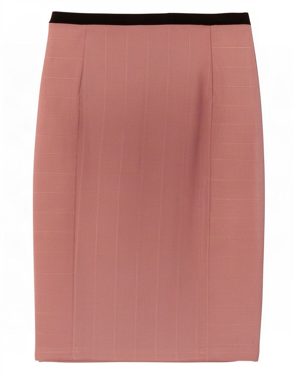 Saia lápis feminina Zara W26 pequeno bloco colorido rosa