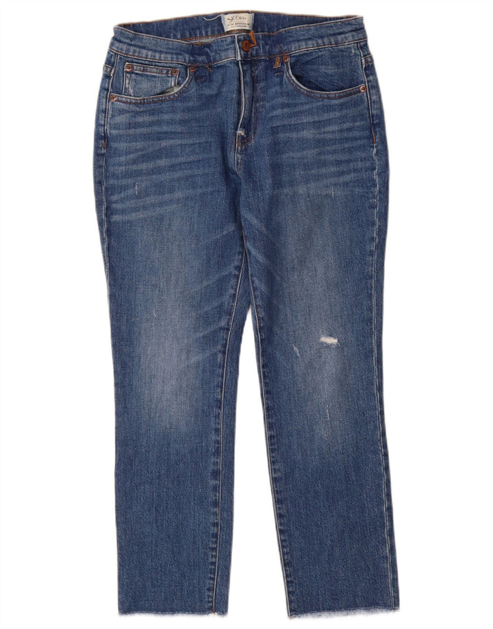 J. Crew Womens Boyfriend Distressed Slim Jeans W28 L26 Blue