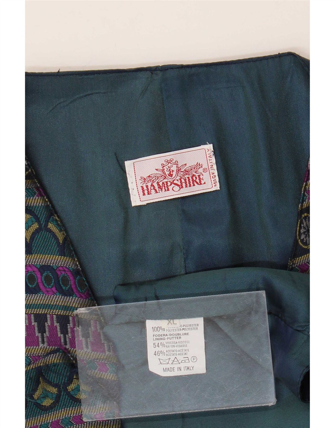 Vintage Ανδρικό Γιλέκο XL Navy Blue Geometric Polyester