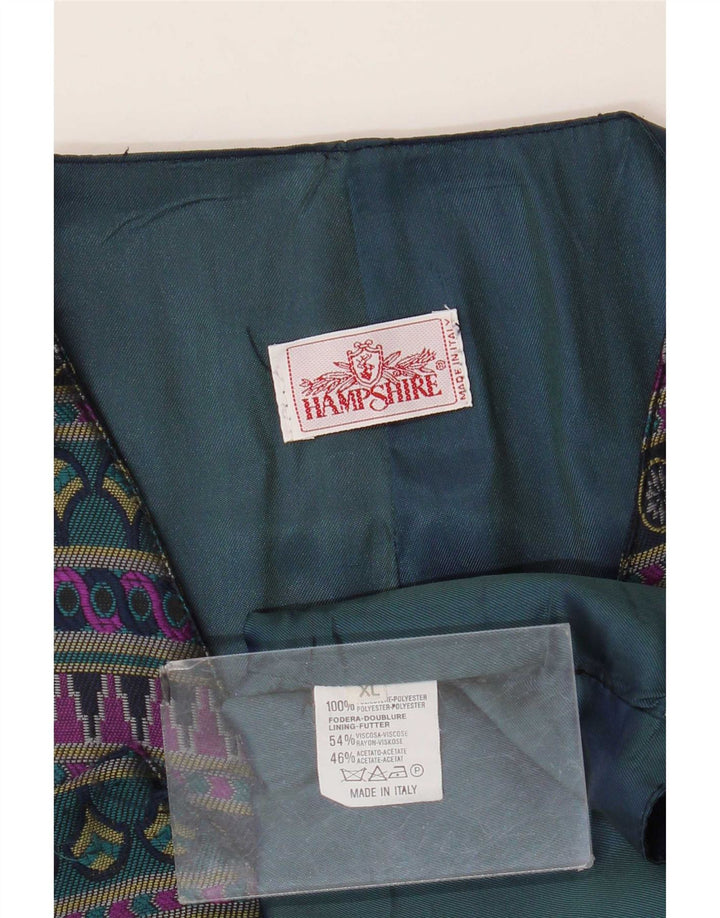 Vintage Ανδρικό Γιλέκο XL Navy Blue Geometric Polyester