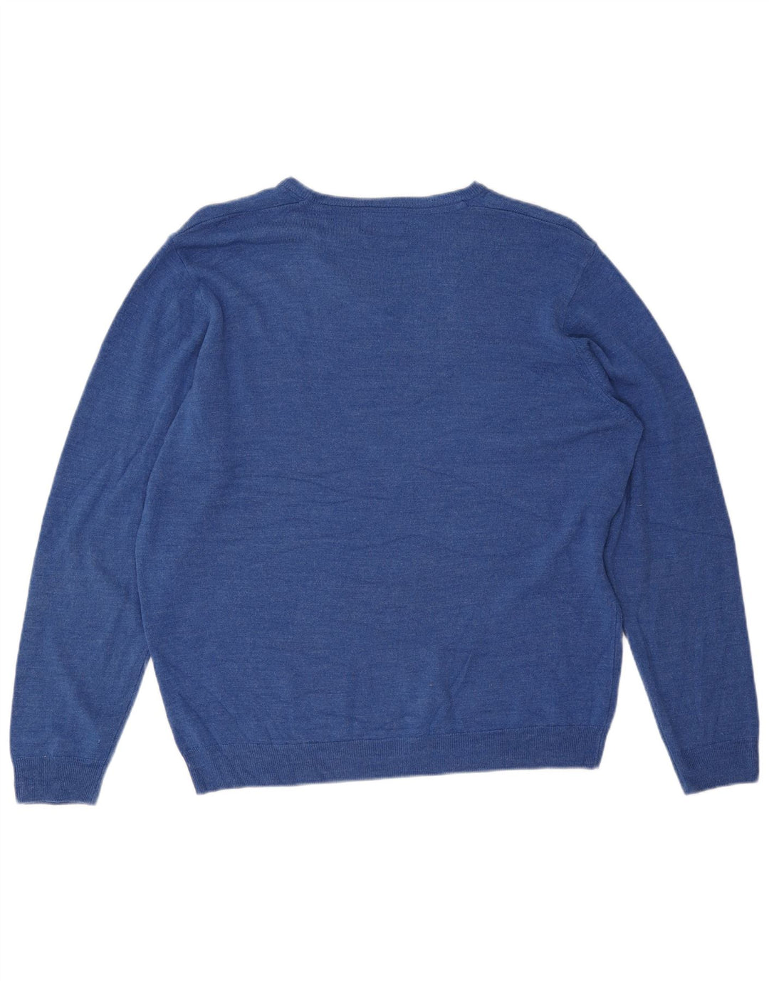 Marks & Spencer Mens V-Neck Jumper Sweater 2XL Blue Acrylic