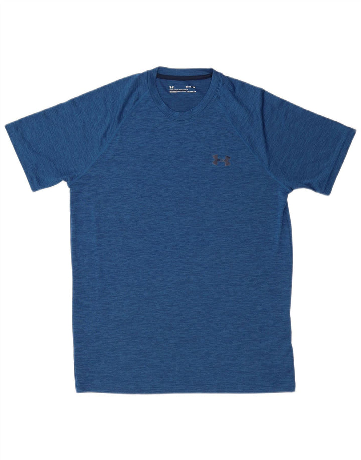 UNDER ARMOUR Mens Heat Gear T-Shirt Top Small Blue Flecked Polyester