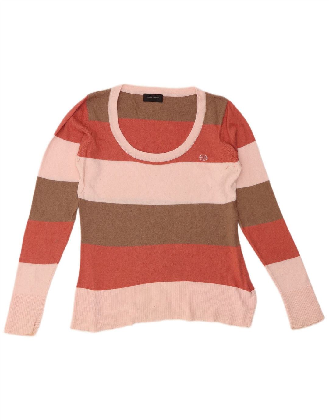 SERGIO TACCHINI Womens Boat Neck Jumper Sweater UK 10 Small Multicoloured