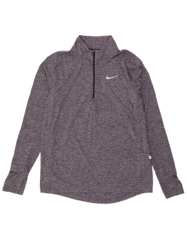 Nike Dame Dri Fit Pullover Træningsdragt Top UK 10 Small Grey Flecked