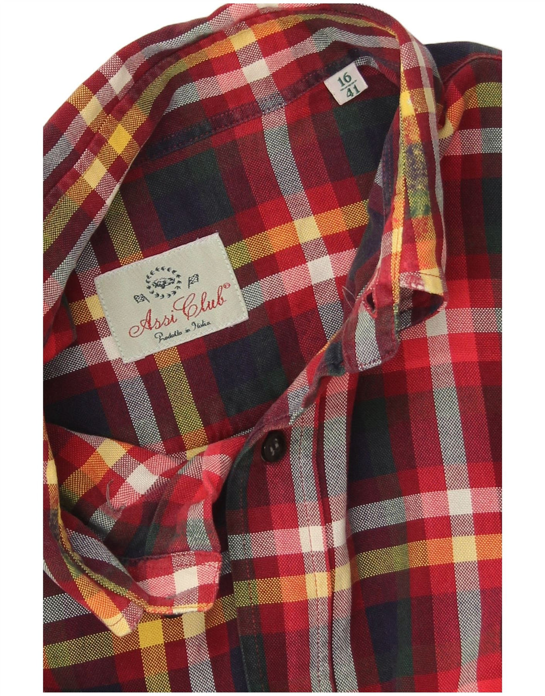Vintage Mens Flannel Shirt Size 16 41 Large Red Check