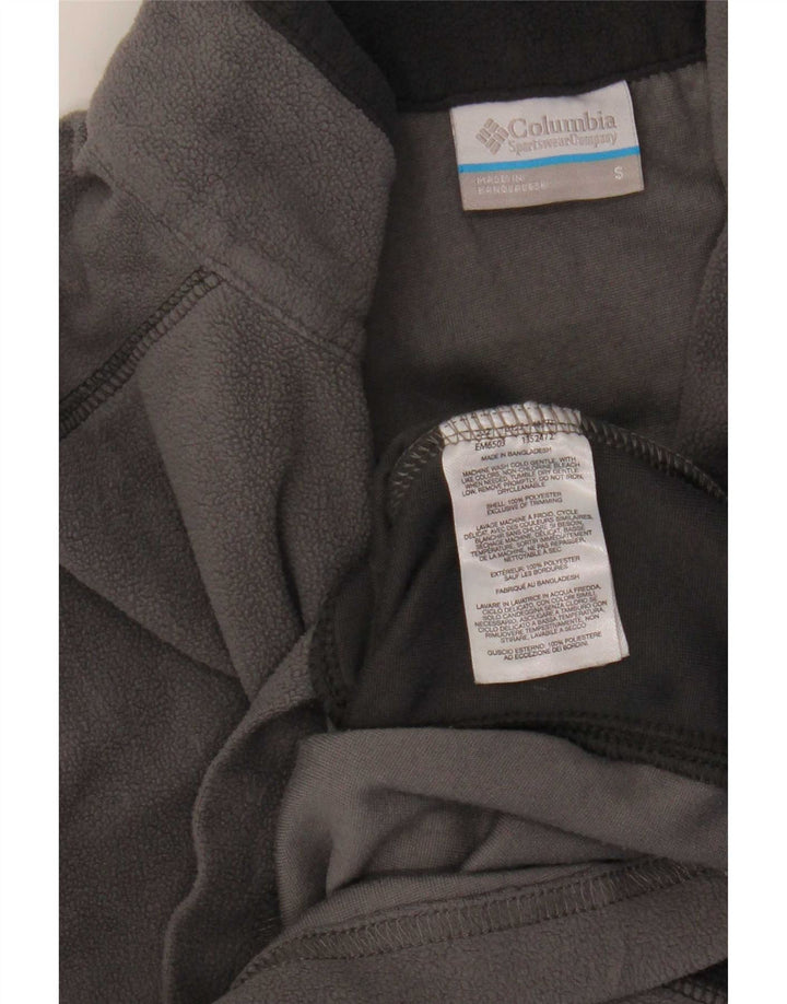 Columbia Mens Zip Neck Fleece Jumper Small Grey Colourblock Polyester