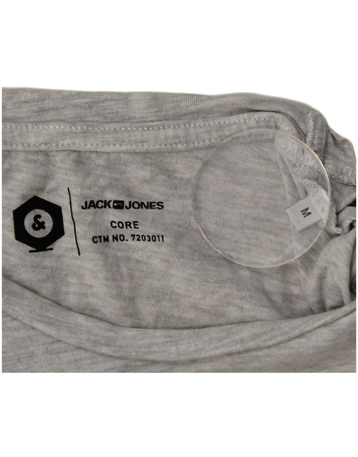 Jack & Jones Mens Graphic T-Shirt Top Medium Grey Cotton