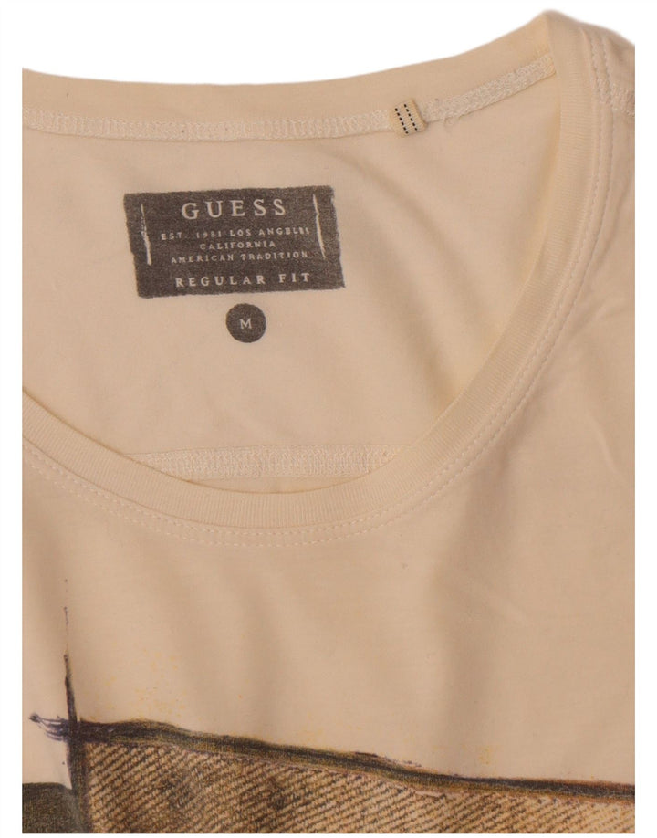 Guess Herre Regular Fit grafisk T-shirt Top Medium Off White