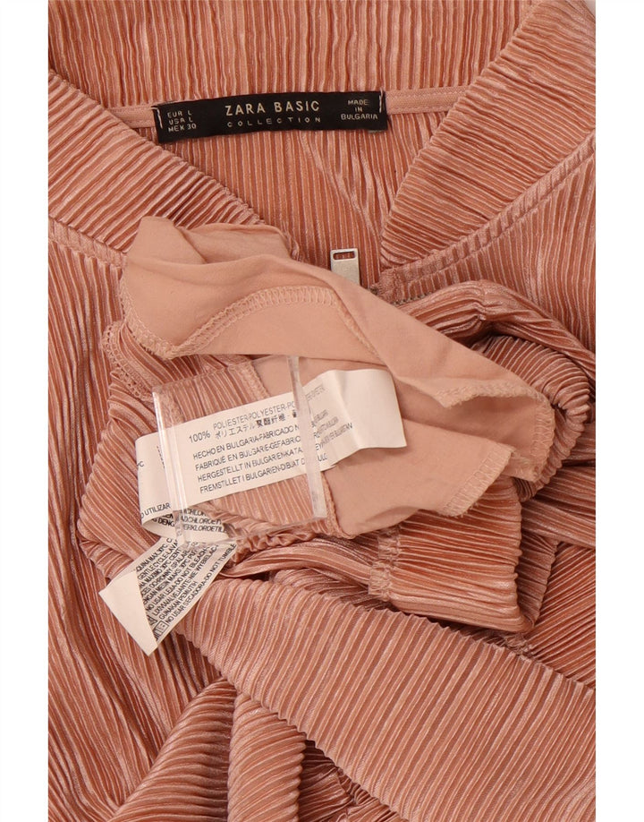 ZARA Womens Bomber Jacket UK 16 Large Pink Polyester