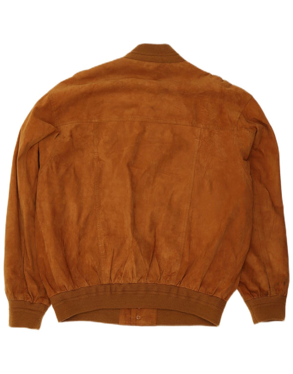 Prince Veste Bomber en Daim pour Homme UK 40 Grand Cuir Beige