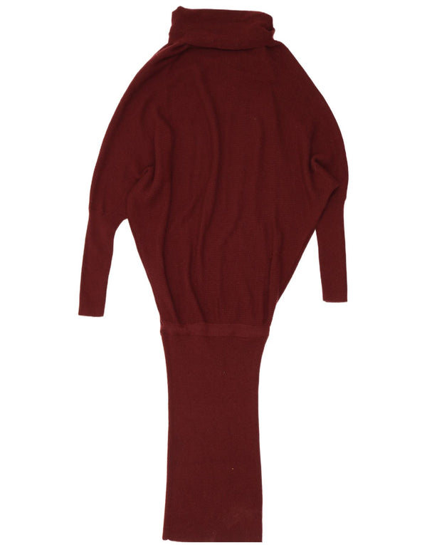 All Saints Womens Knit Batwing Drop Waist Dress UK 10 Small Maroon