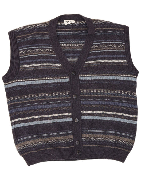 Maglione cardigan senza maniche da uomo Demiro IT 54 XL a righe blu navy