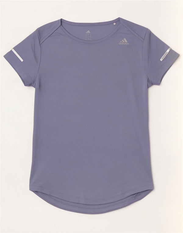Adidas Womens Running T-Shirt Top UK 8/10 Small Purple Polyester